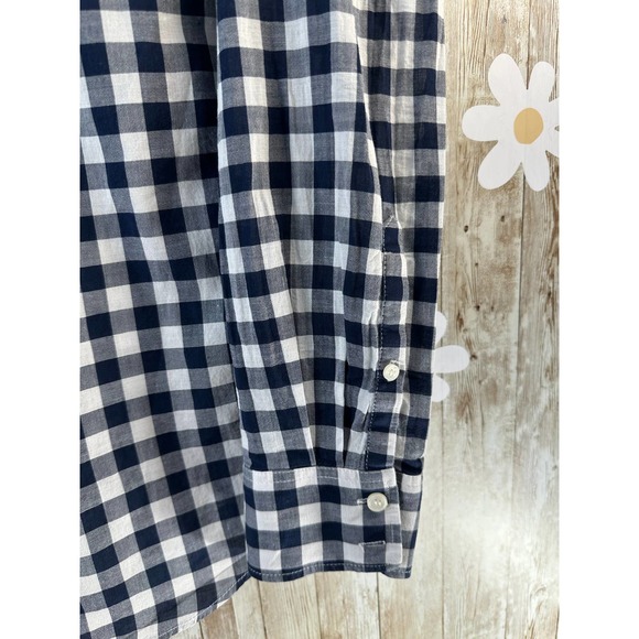 J.Crew Women's Button Up Shirt Womens Sz 8 Blue Black Plaid Printed Top Lot of 3 - Picture 7 of 14
